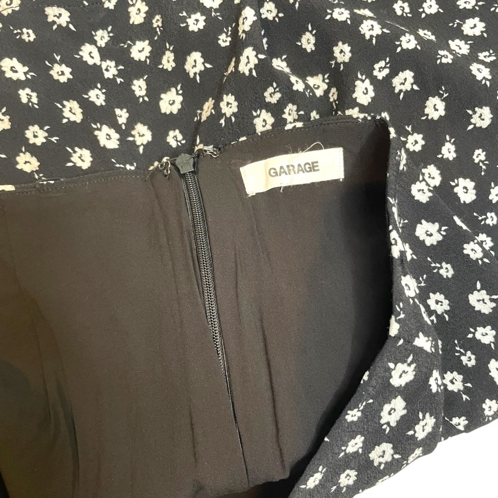 Kitschy Black & White Floral Skirt - Picture 3 of 6